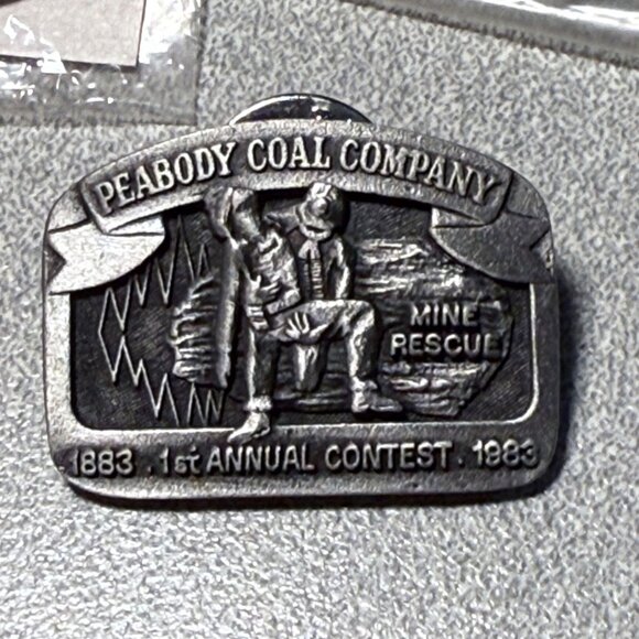 Vintage Peabody Coal Company Mine Rescue Contest Collectible Pins Set Of 3 - Picture 2 of 6
